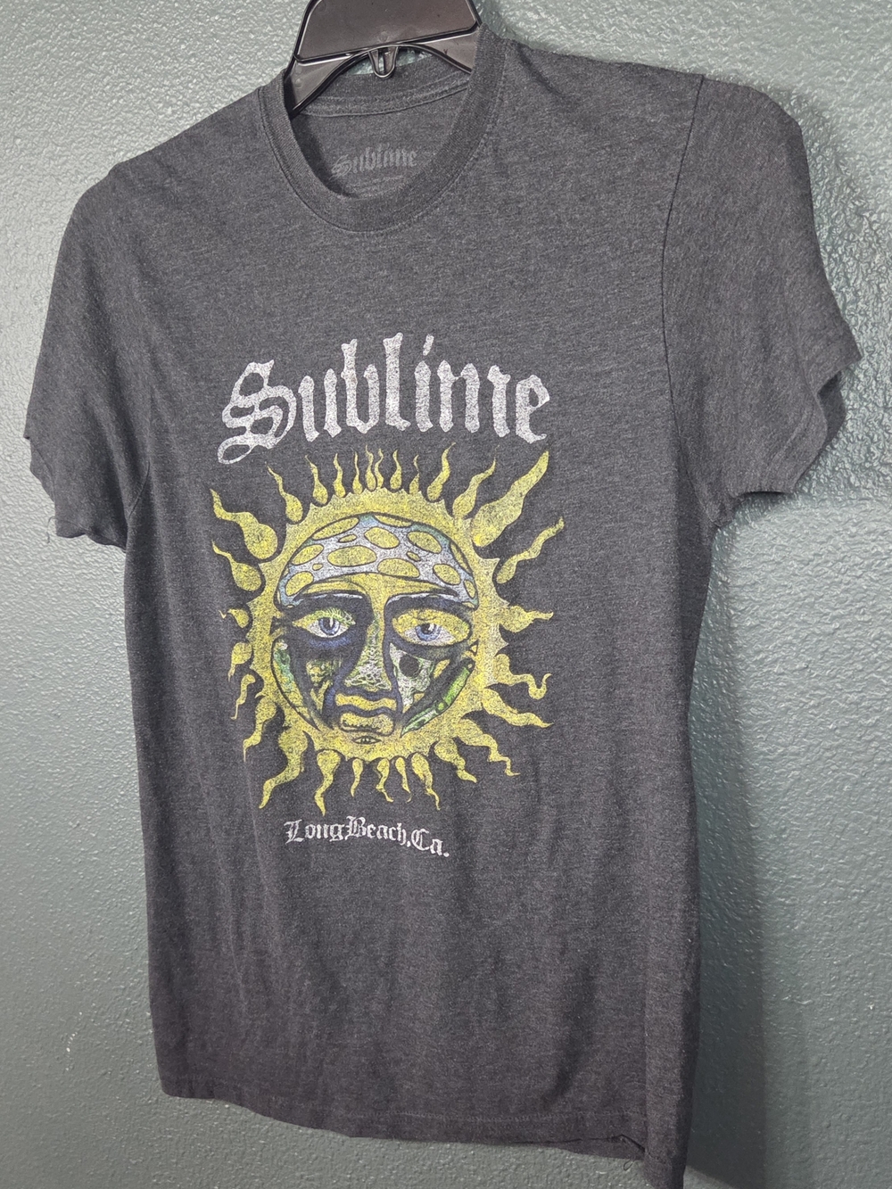 Sublime T-Shirt L Gray Logo Sun Face Graphic Music Band Long Beach Ca - Picture 3 of 5